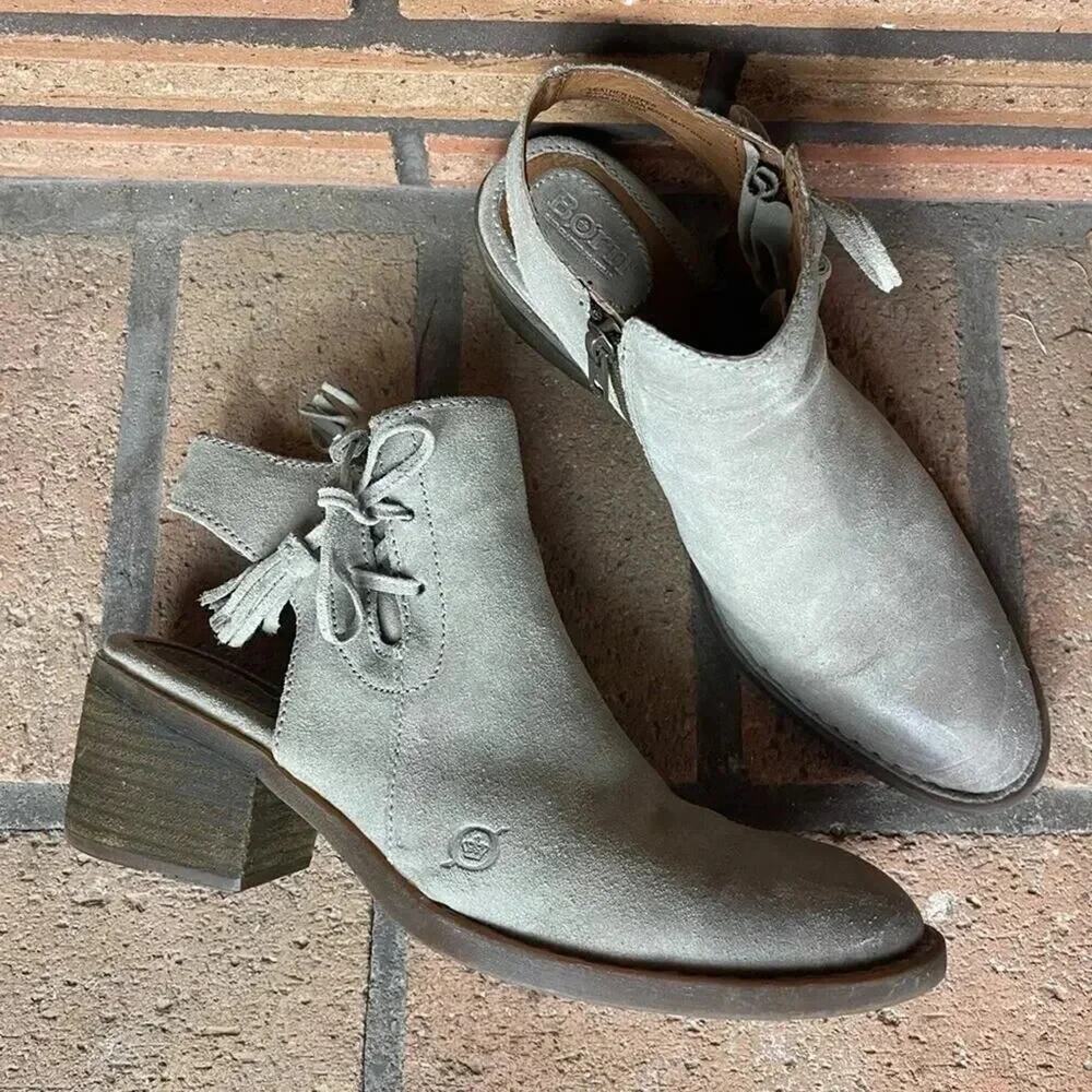 Born Women’s Monikah Distressed Ankle Heeled Booties Size 8.5